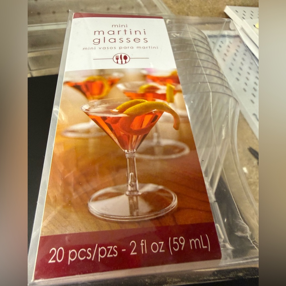 NWT. Unopened pack of 20 mini martini glasses